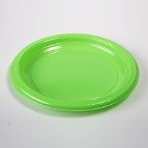 Roll-up Plastık Yesıl Renklı Partı Tabak 25 Lı Yuvarlak 22 Cm