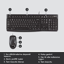 Logitech Klavye & Mouse Mk120 Kablolu Usb
