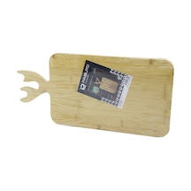 Pablito Home Pbt-319 Dikdörtgen Ahşap Bambu Kesim Panosu & Kesme Tahtası Geyik Boynuz Figür Saplı 22x36cm