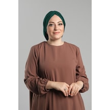 Hürrem Bone Zümrüt Pratik Hazır Geçmeli Tesettür Bone Sandy Büzgülü Salaş 2119 37 Zümrüt