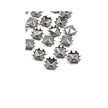 Süs Tırnaklı Platin Çakma Kare Piramit 5 Mm 20 Adet Metal Trok