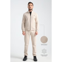 Shooter Sportswear Shooter Erkek Kışlık Eşofman Takımı Thermosoft Teknolojisi Içi Kuzu Görünümlü Regular Kalıp Bej