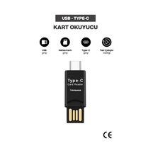 Usb To Type-c Kart Okuyucu Tf Mikro Sd Kart Okuyucu Tak Çalıştır Telefon Pc Tablet Uyumlu
