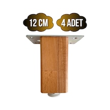 Kale Ayarlı Ahşap Ayak Mobilya Masa Ve Dolap Ayağı Kayın Kayın/gürgen Ağacı 12cm 4 Adet Ahşap Rengi