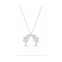 Çekirdekjewelry Taşlı Kanat Figürlü Rodyum Gümüş Kolye Kadın Takı Gri