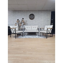Siyah Boyalı Bahçe - Balkon - Mutfak Çay Seti Takımı Bahçe Koltuk 001