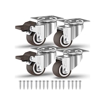 Mobilya İçin Ayarlanabilir Küçük Tekerlekler, 4'lü Paket, 2,5 Cm Çap, Alüminyum B Diğer