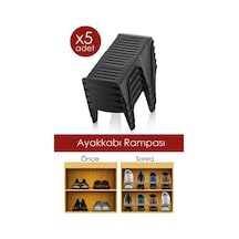 Tekli Ayakkabı Rampası Ayakkabı Düzenleyici Dolap İçi Organizer Plastik Siyah Tr Diğer