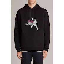 St Stormtrooper Baskılı Siyah Erkek Örme Kapşonlu Sweatshirt
