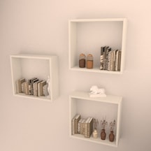 Rafkestir 3 Lü Box Raf Set Beyaz ( Mat )