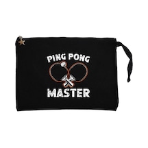 Ping Pong Player Siyah Clutch Astarlı Cüzdan / El Çantası Siyah
