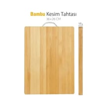 Metal Saplı Bambu Kesim Panosu Çok Renkli