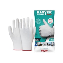 Beybi Polyester Örgülü Kasiyer Eldiven Beyaz 10'lu Paket