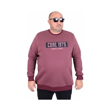 Moc Grande Mocgrande Erkek Büyük Beden Sıfır Yaka 3ip Sweat Core 1975 24209 Eflatun Eflatun