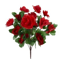 Yapay Çiçek Kırmızı Açelya Demeti 7 Dallı 33x20Cm