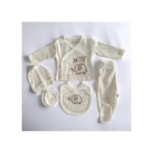 Bebitof Filli 5 Li Unisex Zıbın Seti Hastane Çıkışı Ekru Ekru