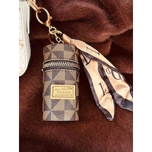 Elora Atelier Fular Detaylı Mini Çanta Charm Kahverengi