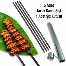 Tavuk Kanat Şişi 60 Cm 5 Adet-şiş Kutusu 60 Cm 1 Adet Yassı Silme Demir - Galvanizsiz Boy 60cm En 1,2 Cm-kalınlık 2mm,piliç Şişi