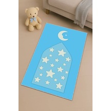 Mavi Hilal Yıldız Unisex Çocuk Seccadesi Cs21n11