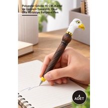 4 Adet Tükenmez Kalem Polyester Gövde 16 Cm, Kartal Ve Unicorn Tasarımlı, Okul Ofis Kırtasiye Ballpoint Pen 1