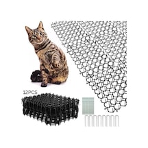 12 Adet Kedilere Karşı Dikenli Kafes, 20 X 15 Cm, Kedi Kovucu Mat, Dikenli Izgara, Kedi Kovucu Mat, Kedi Koruma Matı, Sivri Uçlu, Evcil Hayvan Kovucu Mat, Vahşi Hayvanlar İçin