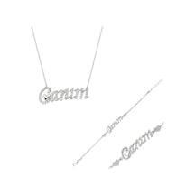 Gumush Gümüş Canım Yazılı Kalp Kadın Set