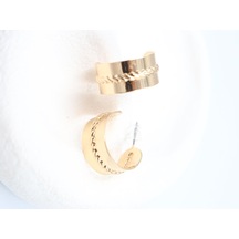 Gold Çelik Küpe 2 Cm Çok Renkli