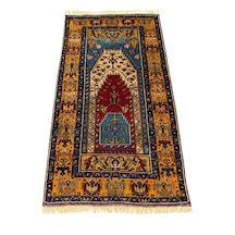 El Dokuma Sıfır Yahyalı Halısı 105x185 Özel Model Yün Namazlık