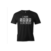 Sherlock  I Am Sherlocked Baskılı Siyah Erkek Tshirt 001