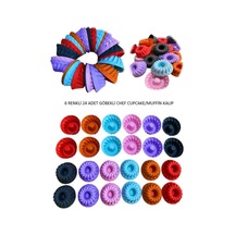 24'lü Yıkanabilir Yanmaz Mini Chef Göbekli Muffin Pişirme Kalıbı, Silikon Kek, Cupcake, Hamur7x3,5cm Diğer