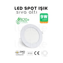9w Slim Led Spot 3200k Günışığı Işık, 820 Lümen, Beyaz Kasa, 14.5 Cm, 220v, 15000 Saat Ömür