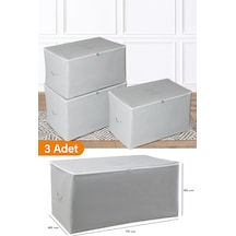 Serstil 3 Adet - Büyük Boy Antrasit Hurç - 74 X 46 X 46 Cm Gri