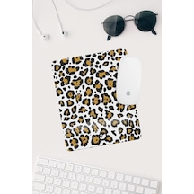 Leopar Desenli Bilek Destekli Dikdörtgen Mouse Pad Mousepad