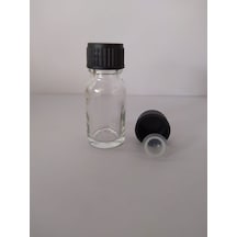 10Ml Cam Şeffaf Şişe Düz Kapak Kör Tıpalı (10 Adet)