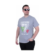 Starbattal Erkek Büyük Beden Sıfır Yaka Tişört Paradise 26153 Grı Melanj Gri Melanj