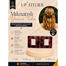 Mıknatıslı Kemik Kare Toka 6cm Bordo