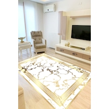 Eliana Home Dijital Baskı Yıkanabilir Kaymaz Taban Salon Halısı Ve Yolluk Rvg0840-fnl50 Sarı