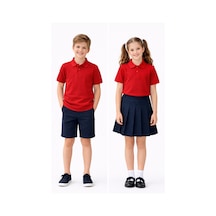 Erkek Kız Çocuk Polo Yaka Kısa Kollu Tişört Bgl-st05505 Kırmızı