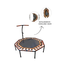135 Cm Katlanabilir Sekizgen Step Trambolin Tutunmalı Trambolin Fitness Zıplama Trambolini