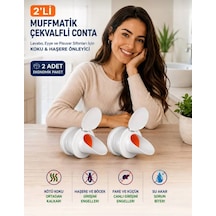 Eskaya 2'li Muffmatik Çekvalfli Conta - Lavabo Evye Pisuvar Sifonu Koku Ve Haşere Önleyici Çekvalf - 2 Adet Ekonomik Paket Beyaz