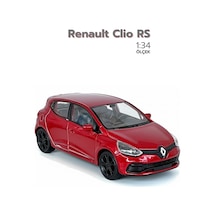 Kırmızı 1:34 Ölçek Die Cast Kapıları Açılır Lisanslı Renault Clio Rs Oyuncak Metal Model Araba Çok Renkli