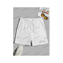 Tarzsokak Y2k Unisex Yaz Şort Bermuda Harajuka Anime Retro Kod-11594 Beyaz