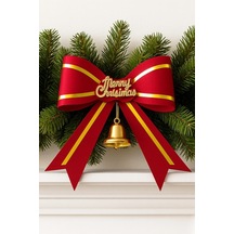 Beysüs Yılbaşı Çam Ağacı Süsü Fiyonk Kırmızı Merry Christmas Diğer