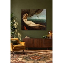 Fida Courbet Deniz Kıyısında Uzanan Kadın Canvas Tablo Çok Renkli