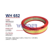 WUNDER WH652 HAVA FİLTRESİ - FiAT PUNTO II 1.2 99- DOBLO 1.2 BENZ