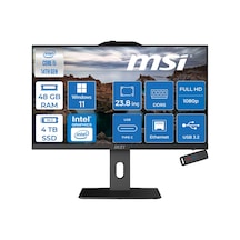 MSI PRO AP242P 14M-887XTRH25 i5-1440048 GB 4 TB SSD 23.8" W11H AIO Masaüstü Bilgisayar