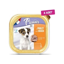 Plaisir Tavuklu Etli Pate Konserve Yavru Köpek Maması 6 x 150 G
