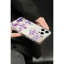 İphone 15 Pro Uyumlu Kılıf Solmayan Imd Baskı Desenli, Şeffaf Tpu+pc Botanik Kapak