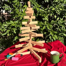 Leftover Ahşap Yılbaşı Ağacı - Ham Ahşap - 54cm Çap 40cm