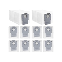 10 Adet Roborock İle Uyumlu Q8 Max Pro / Q8 Max Pro Plus Robot Süpürge Toz Çöp Torbası Yedek Pa Beyaz